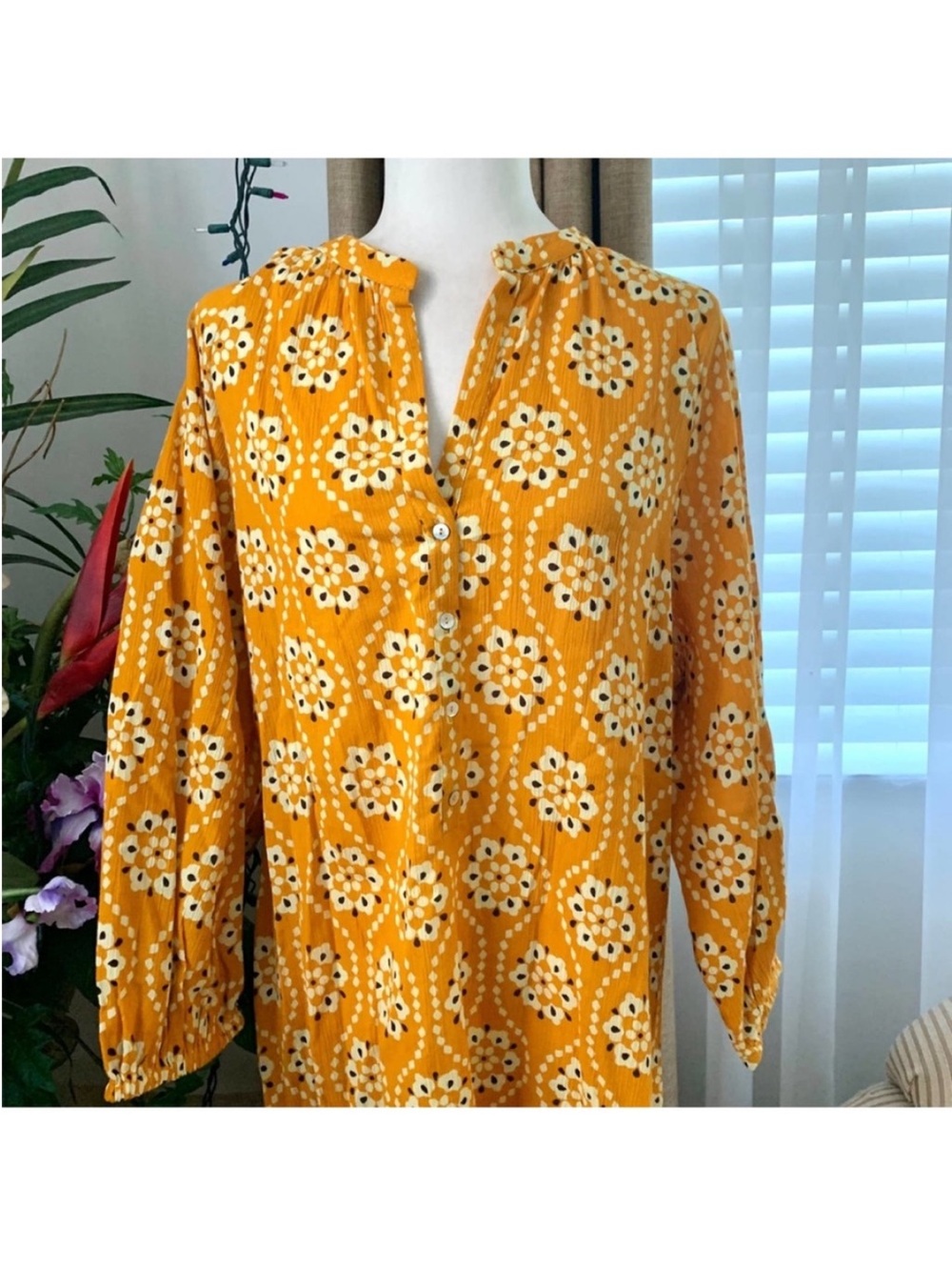 Zara Orange Floral Print Midi Dress - Casual Women's Dress - Picture 5 of 11